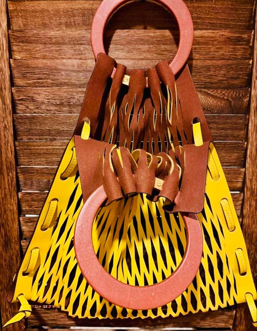 1回短時間使用　メッシュデザイン かごバッグ