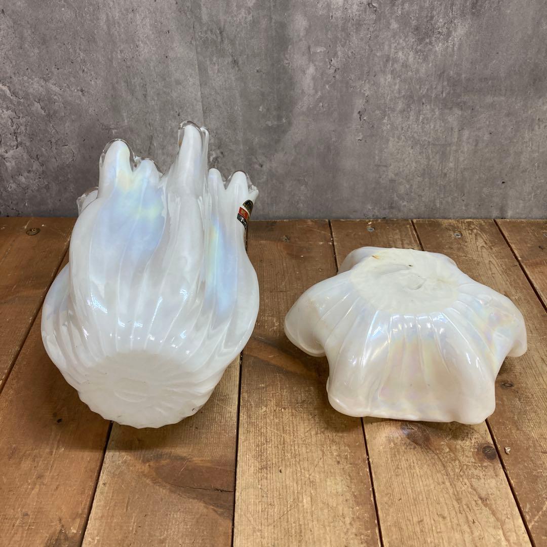 A-壁 【希少】KURATA Craft Glass 手づくり 花瓶＆小物入れ