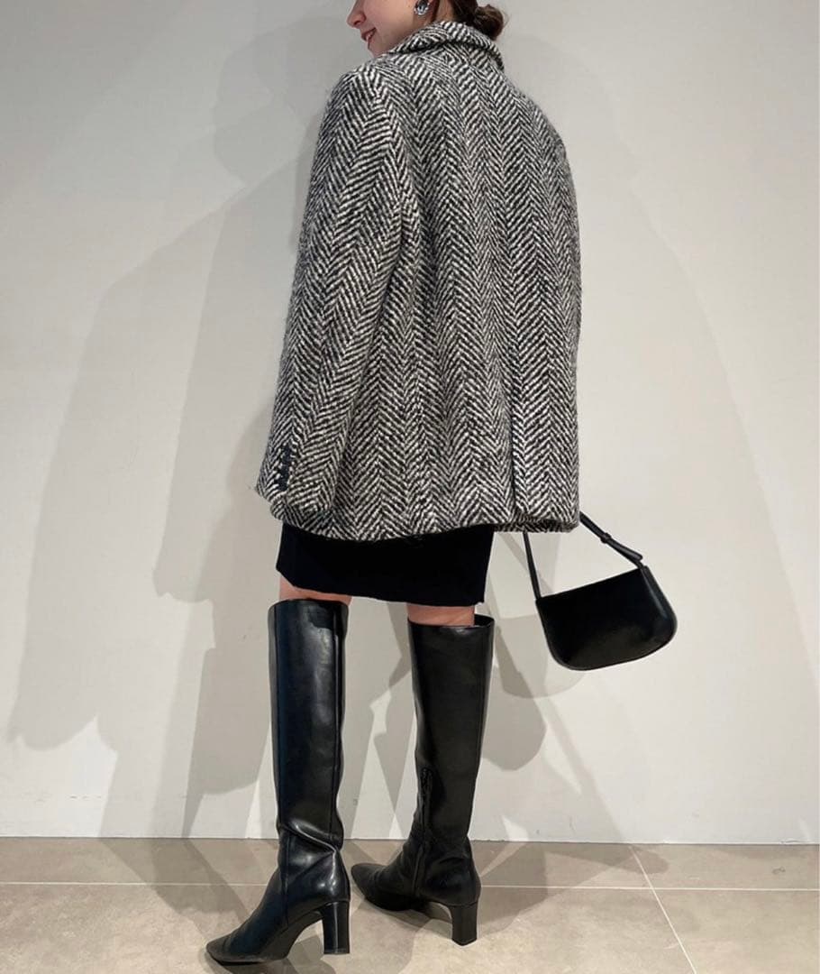 スナイデル SNIDEL オーバーボックスジャケットコート ブラック