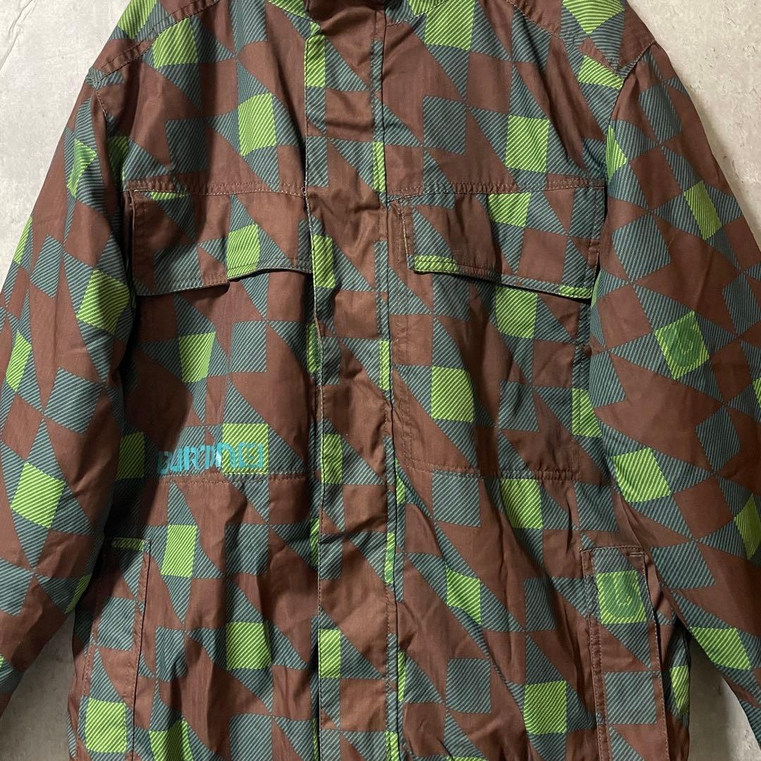 Burtonバートンスキーウェアスノーボードジャケットパーカーフードチェック総柄