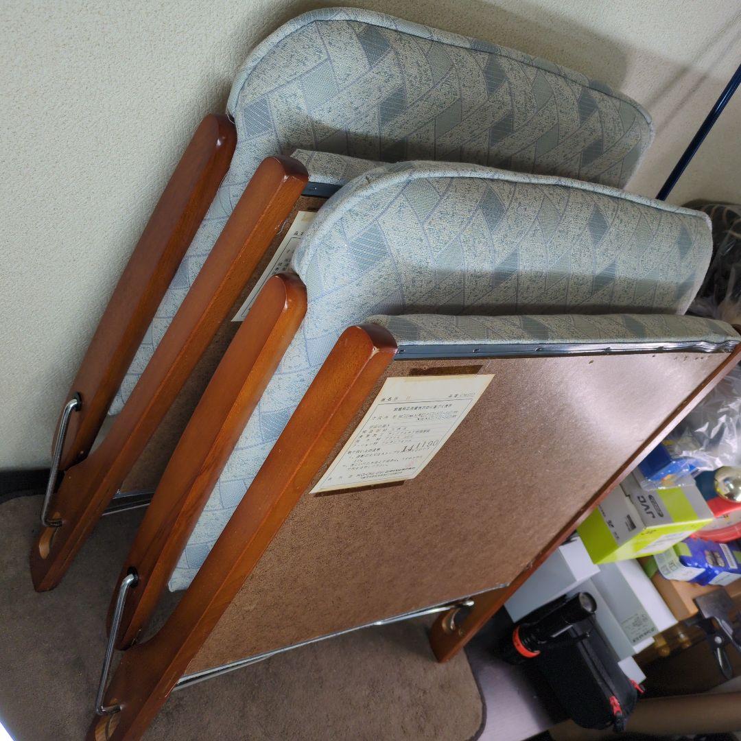 ニチハン折りたたみ座椅子 天然木 2脚セット CM-1012 昭和レトロ