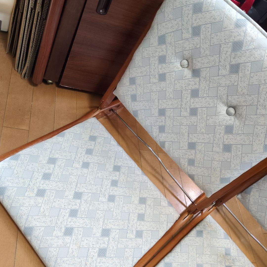 ニチハン折りたたみ座椅子 天然木 2脚セット CM-1012 昭和レトロ