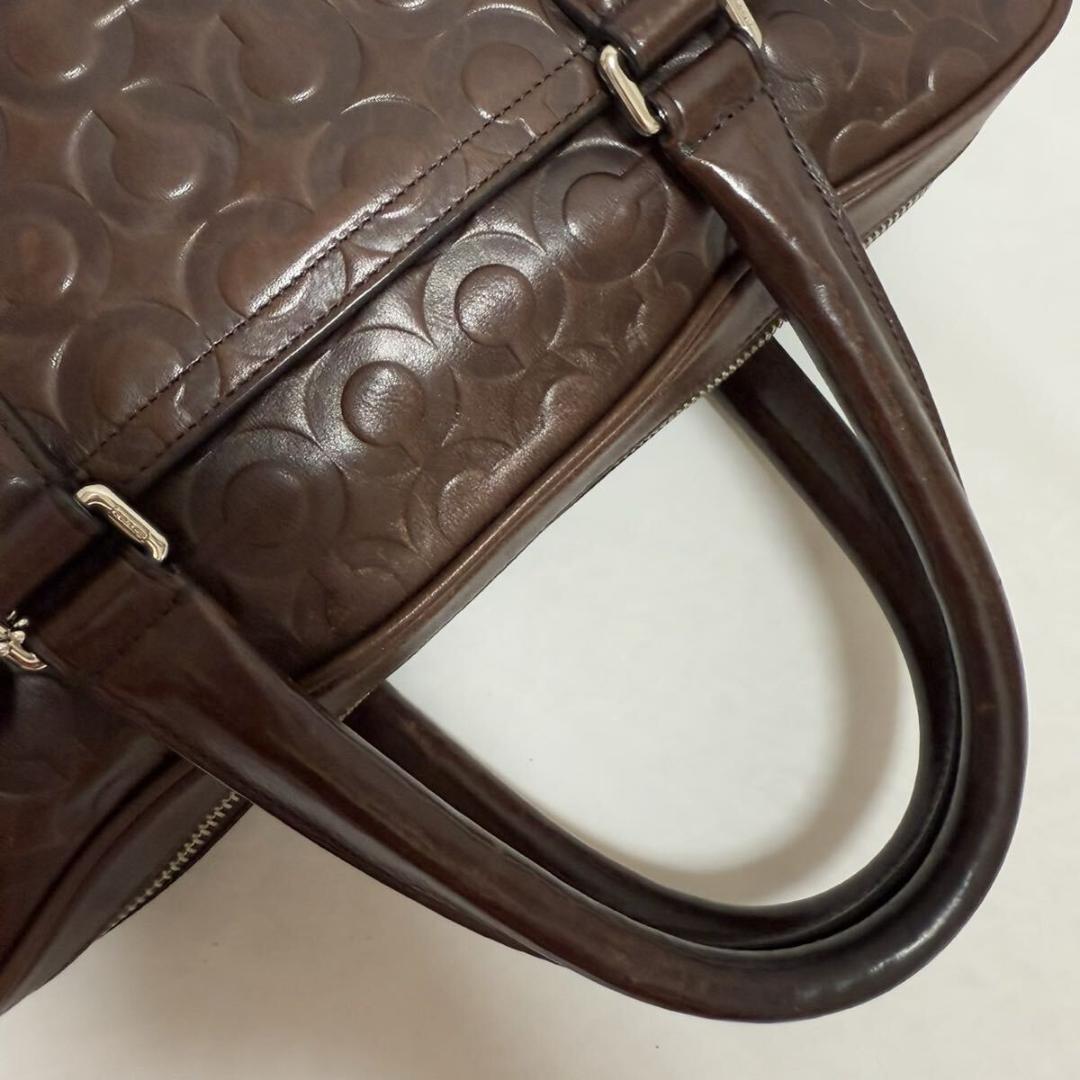 【極美品/保存袋付】コーチ Cロゴ 2way ビジネスバッグ ブリーフケース 茶