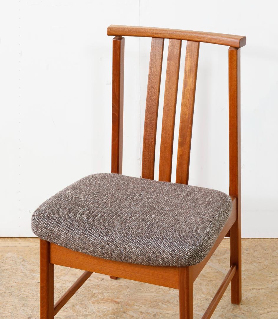 美品 ヴィンテージ チーク無垢材 ハイバックダイニングチェア 1脚分_