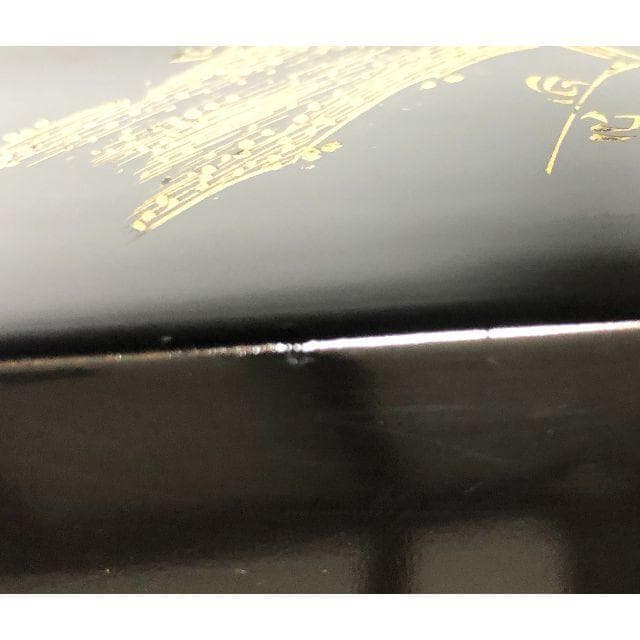 重箱 おせち 二段重 木製漆塗 梅に鶯沈金黒 6寸 18cm 漆器 アウトレット