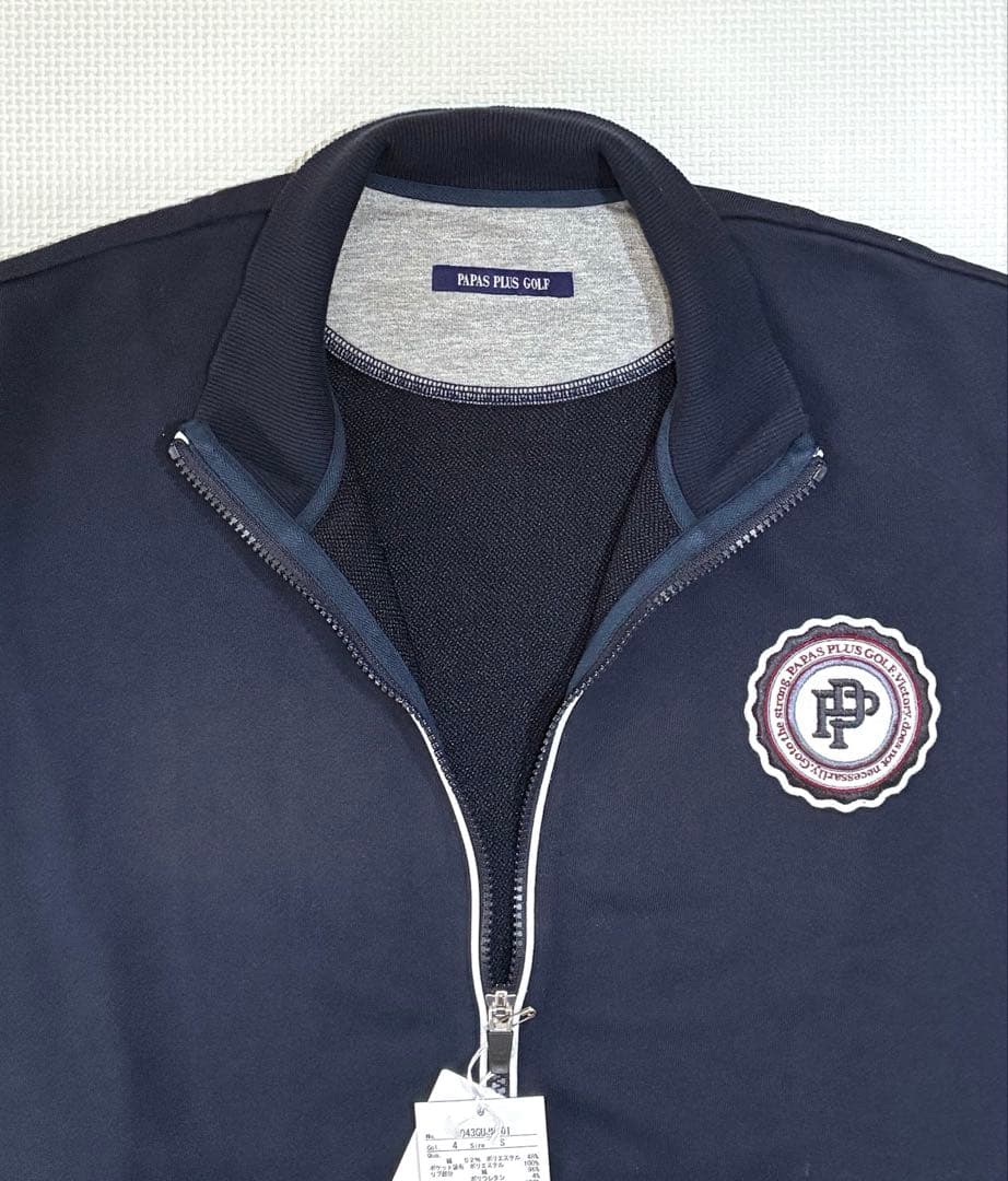 PAPAS PLUS GOLF フルジップトラックジャケット（NAVY／S）
