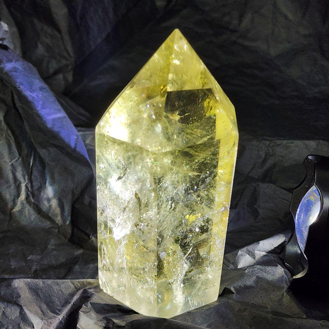 爆虹入り＆ファントム完璧 黄金シトリン ポイント 天然石パワーストーン