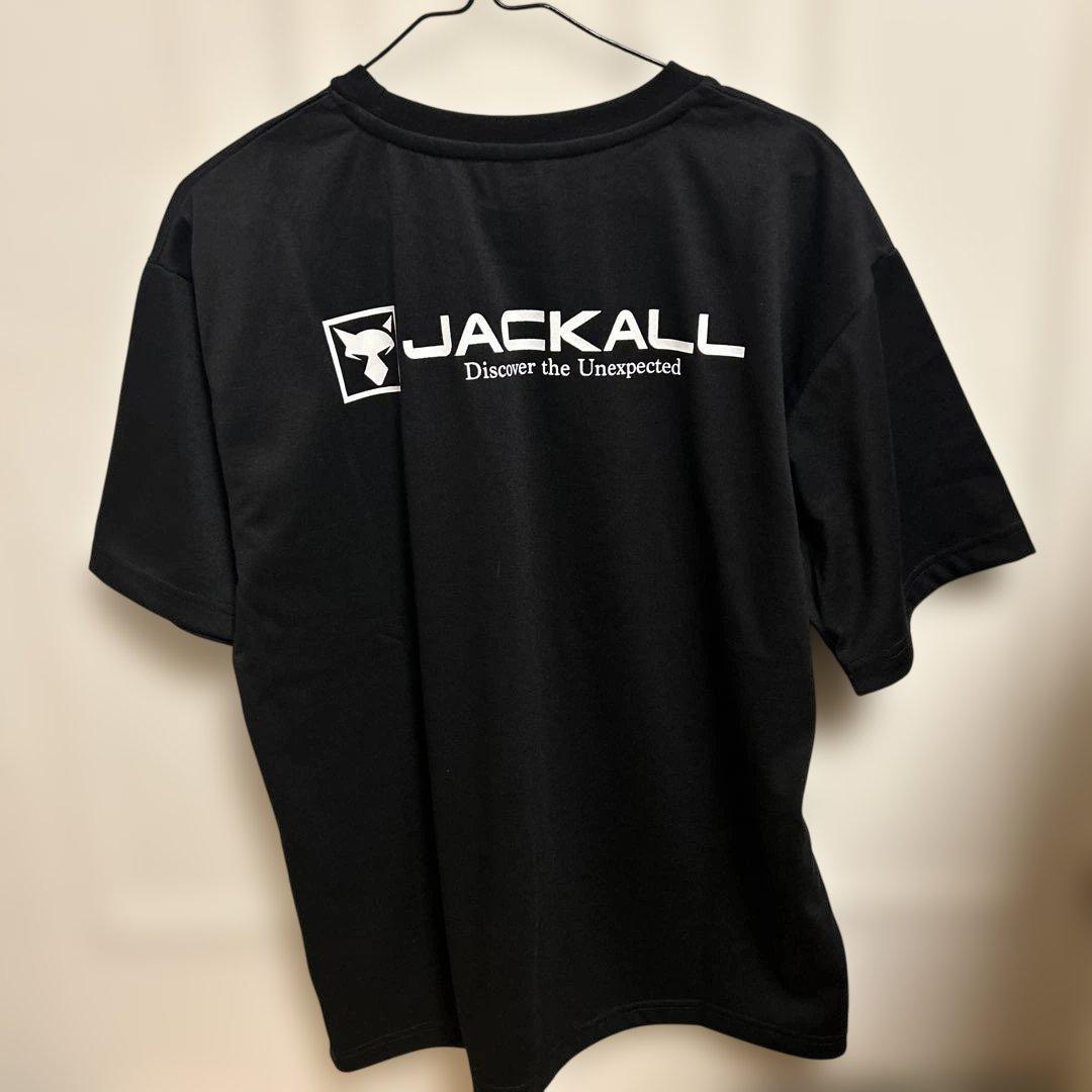 【完売希少品】ジャッカル バックロゴTシャツ！Lサイズ　JACKALL 黒