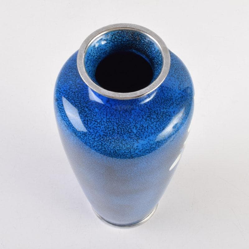 七宝焼　大吉七宝工房　太田博明作　花蝶文　花瓶　V　9147