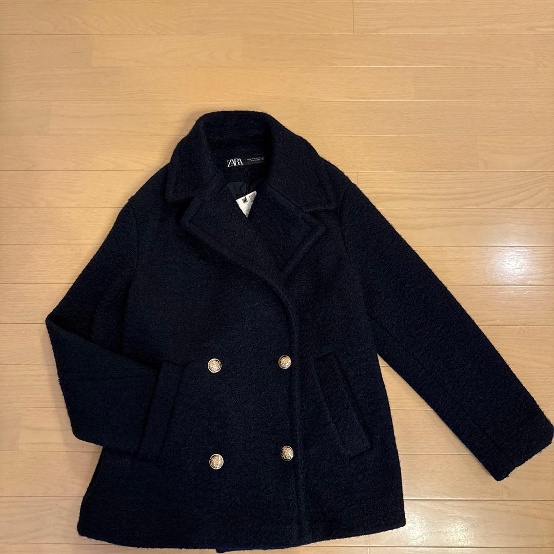 ZARA ブークレーダブルブレストピーコート サイズXS