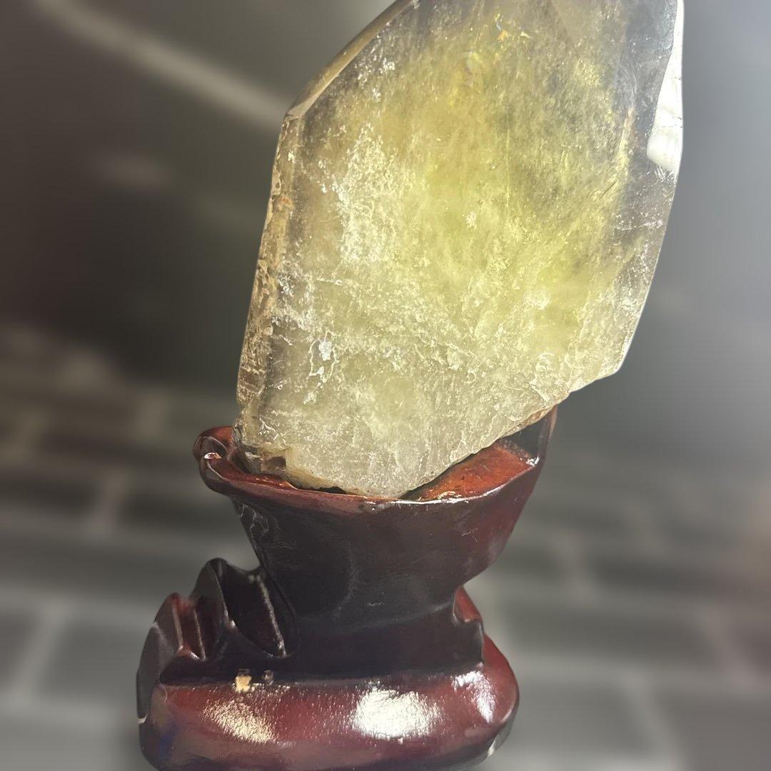 【コレクション】スモーキーシトリン　観音彫物　台座付