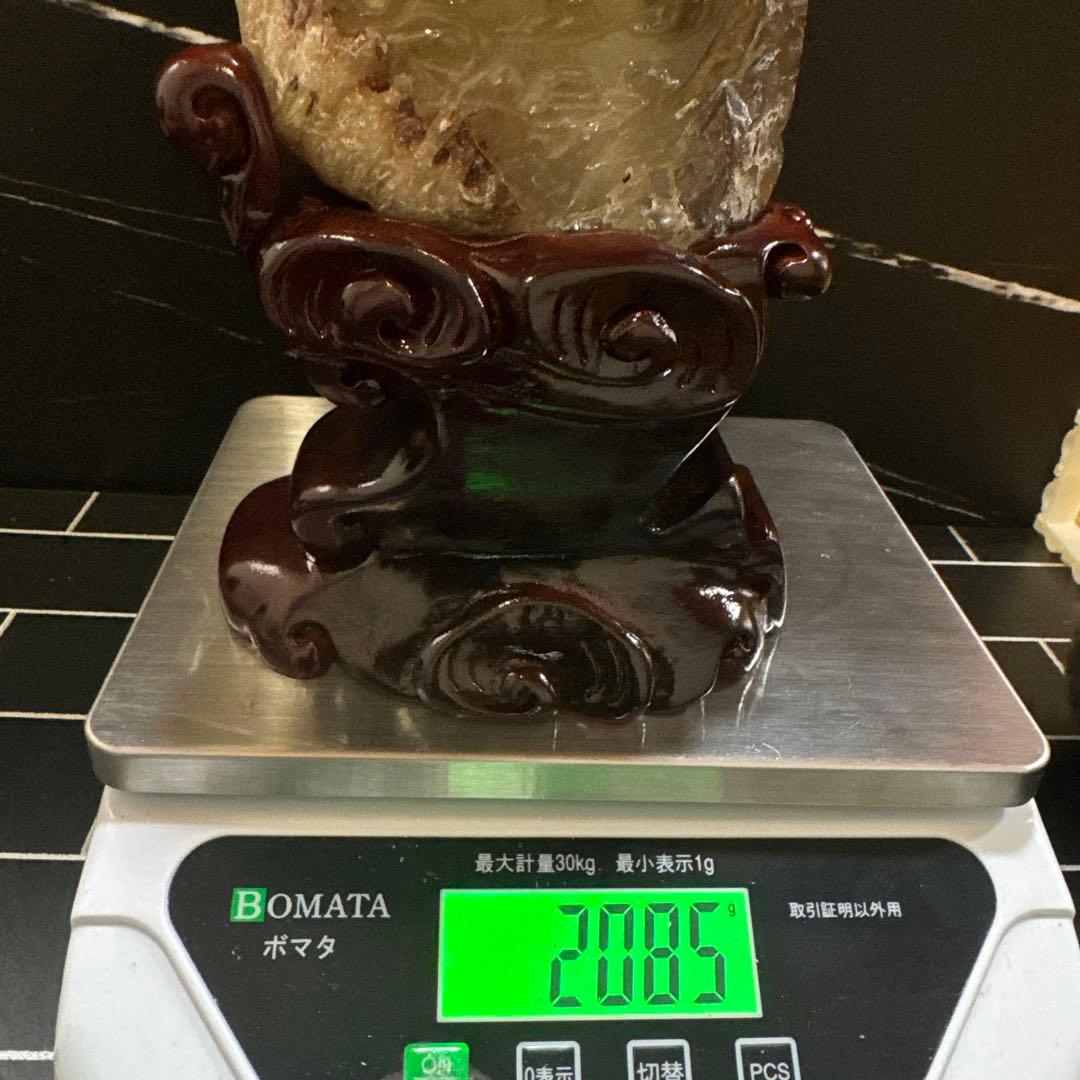 【コレクション】スモーキーシトリン　観音彫物　台座付