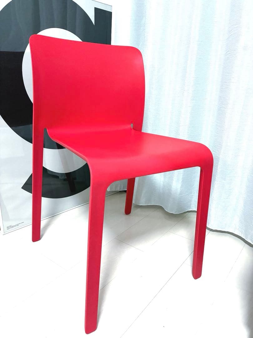 値引Magis（マジス）スタッキングチェア　ファスト　レッド/ベージュ2脚セット