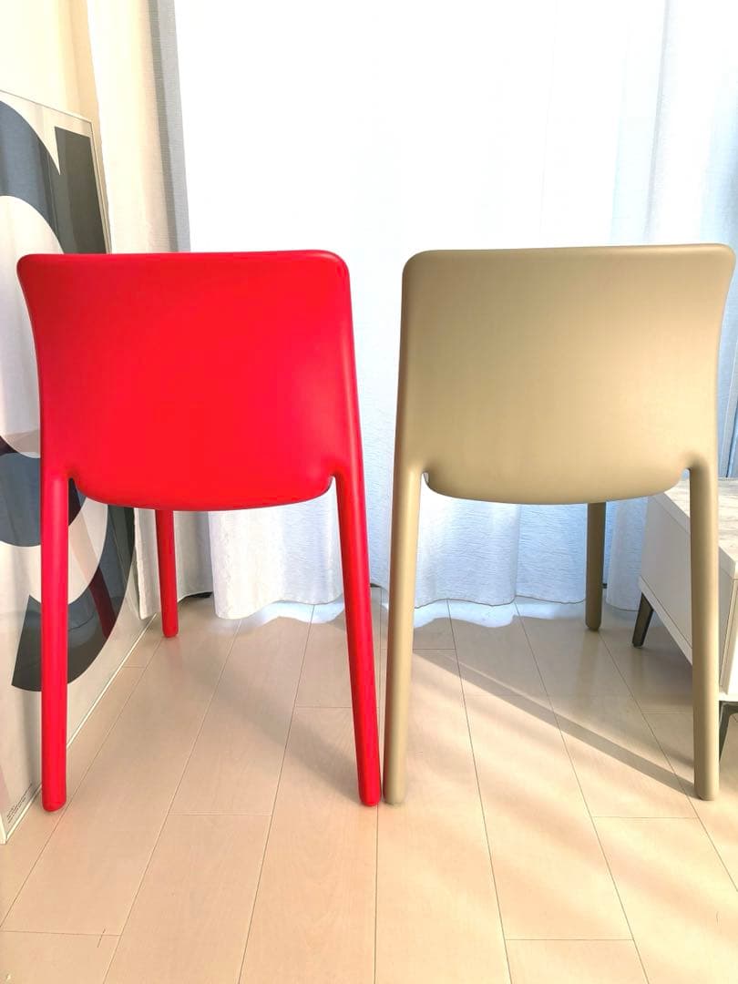 値引Magis（マジス）スタッキングチェア　ファスト　レッド/ベージュ2脚セット