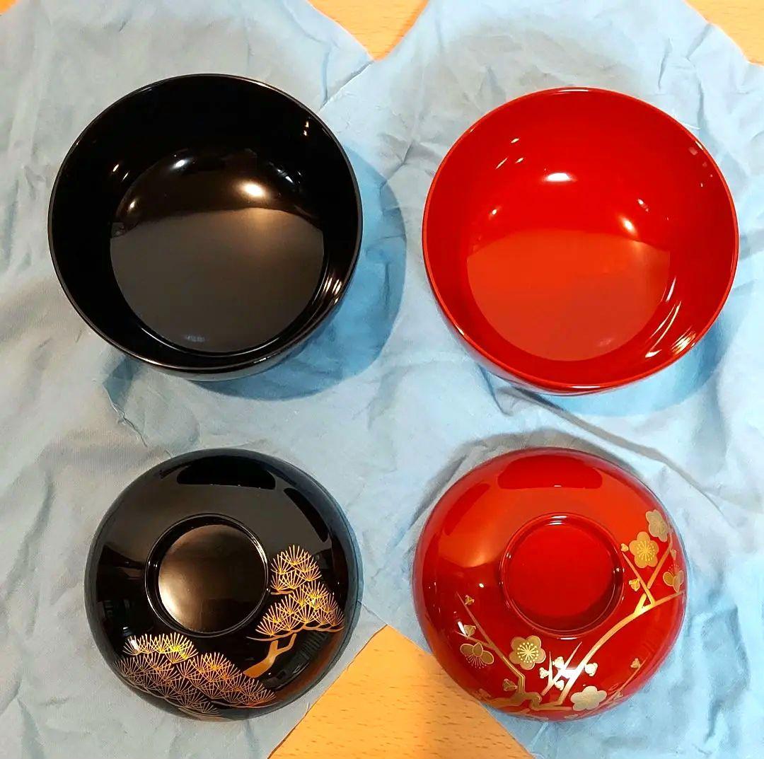 京都　平安象彦　松梅　久美椀　2客セット　漆器