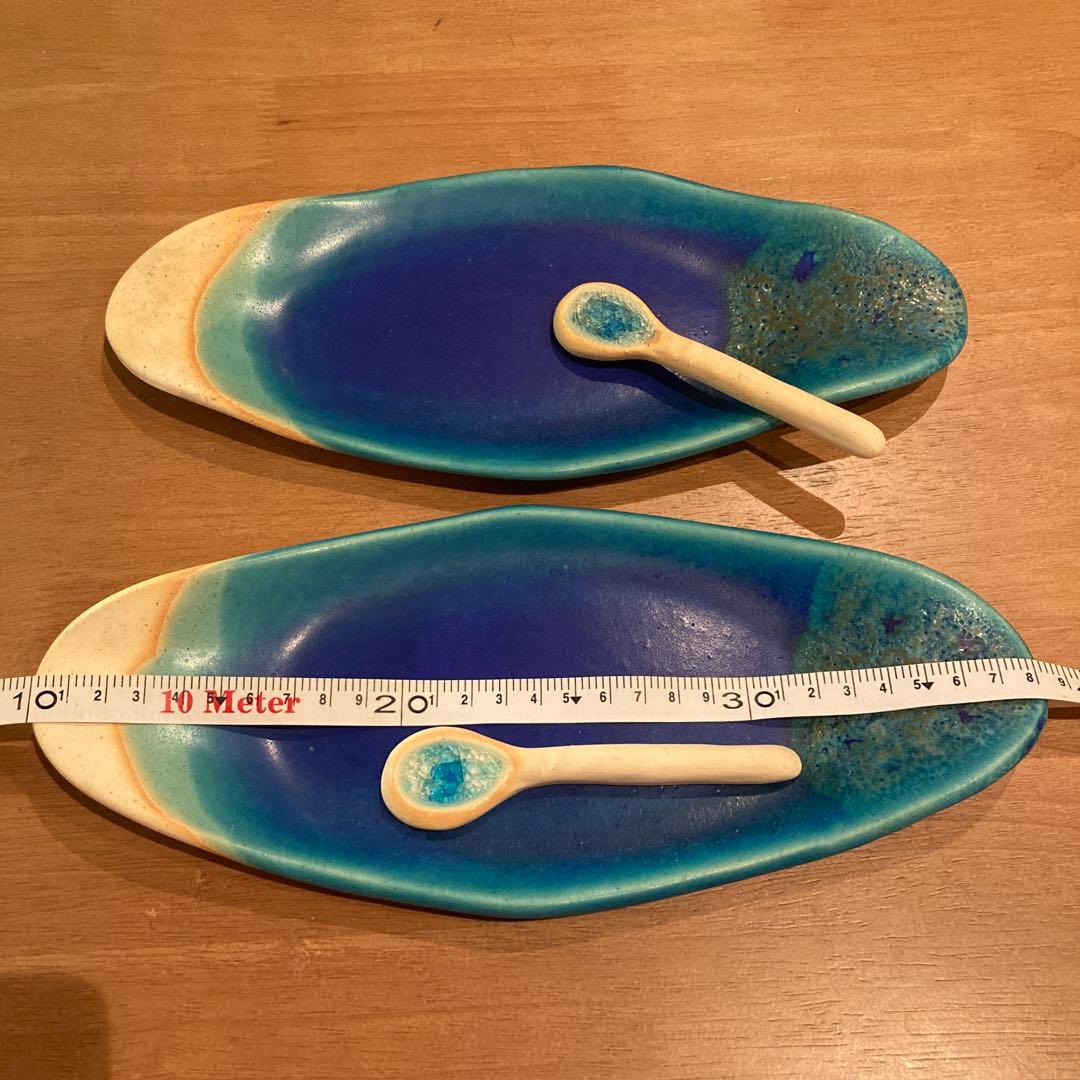 【新品未使用】うるま陶器 平皿&スプーン