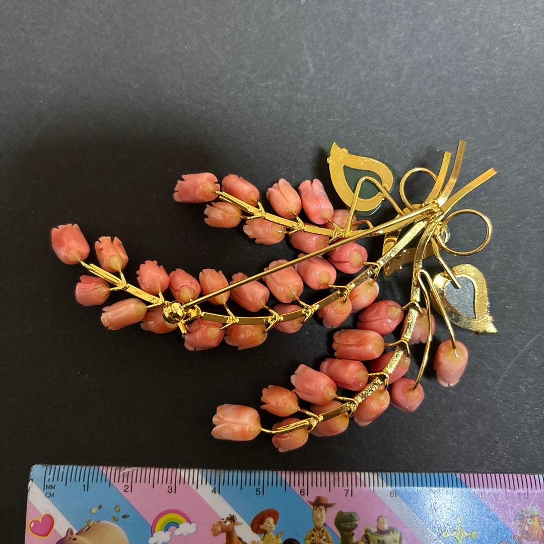 珊瑚　花束ブローチ　特大