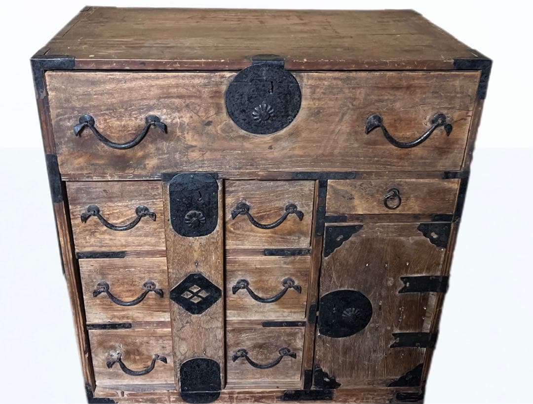 【送料無料】昭和レトロ 古家具◆薬箪笥 薬棚 升目 アンティーク 小物入れにも