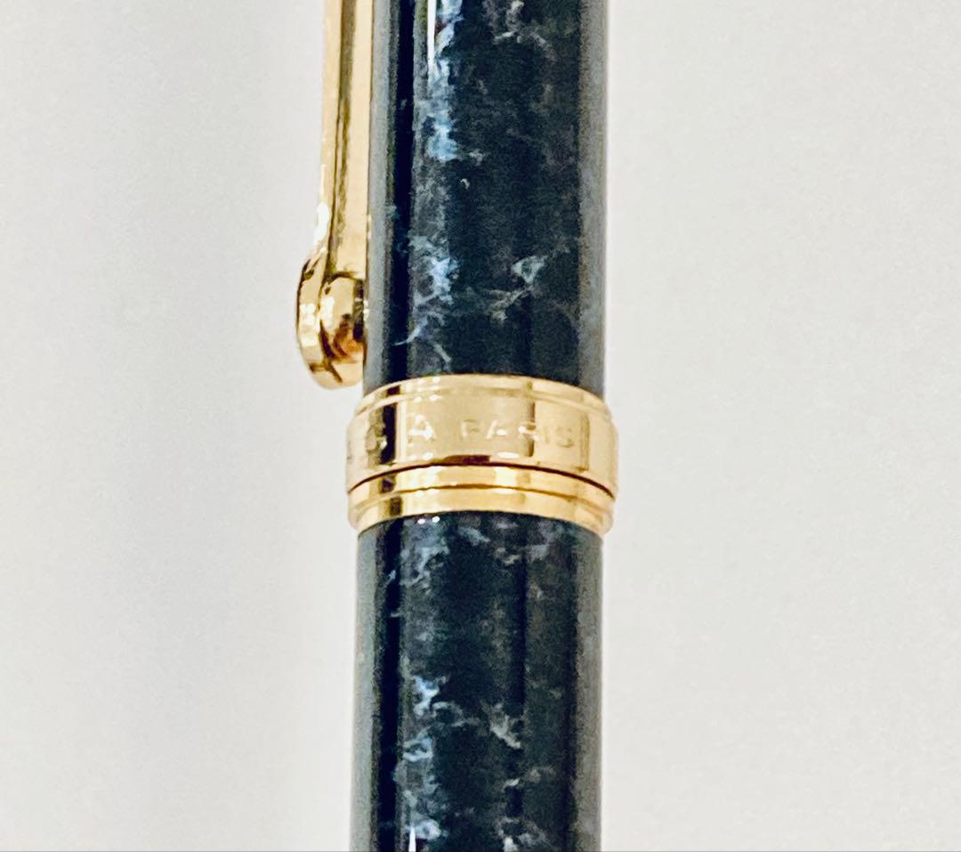 フランス製◆バレンシアガ 超高級ボールペン BALENCIAGA ブルーマーブル