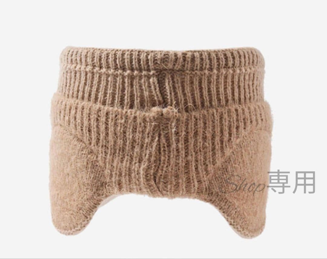 新品 グレー ニット帽 つば付き 黒 耳当て サンバイザー ゴルフ レディース