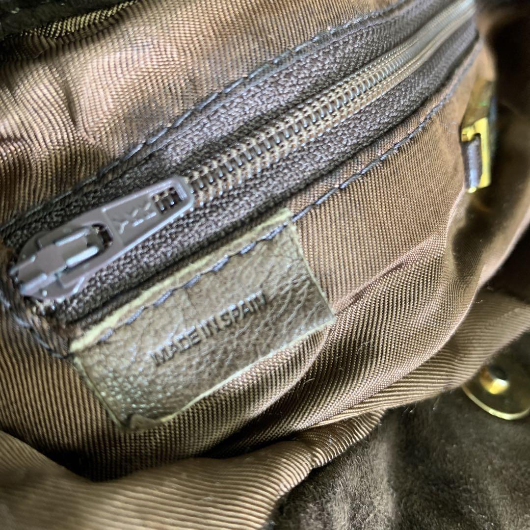 希少　オールド　LOEWE　ロエベ　スエードショルダーバッグ　ブラウン　巾着