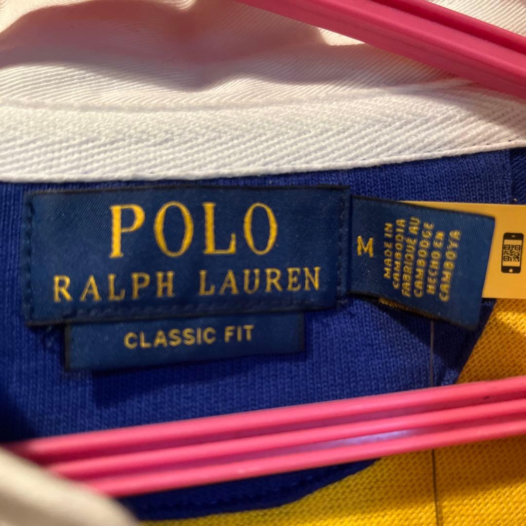 新品未使用タグ付きPolo Ralph Lauren長袖ポロシャツ黄色青ボーダー