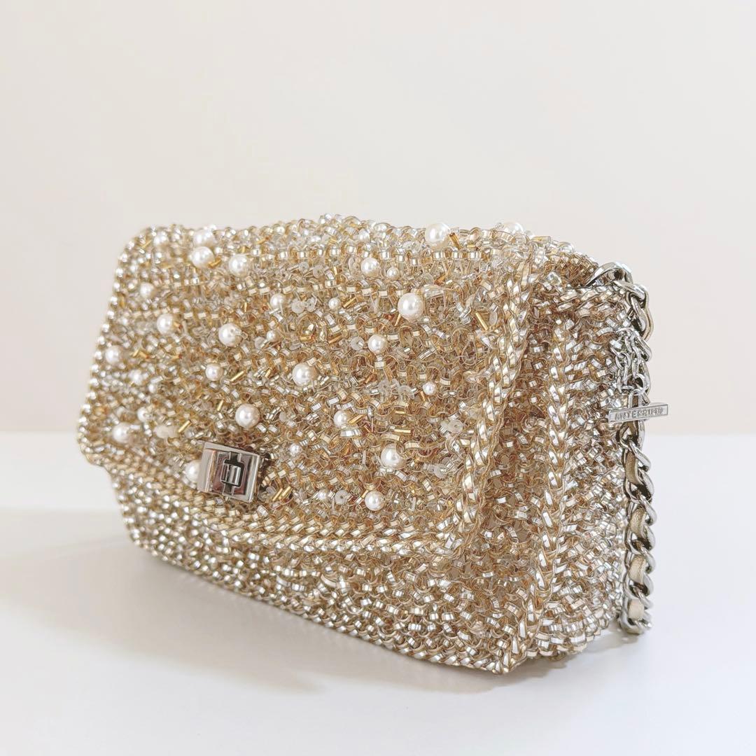 完売品　アンテプリマ　ペルラグリッター　ショルダー　ミディアム　シルバーゴールド