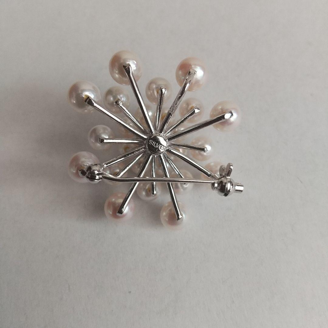 パール　ブローチ　本真珠　花