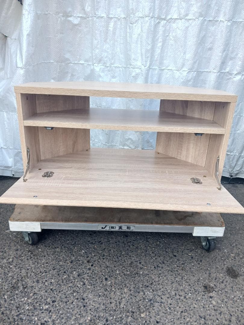 ナチュラルウッド テレビ台 超美品 二段収納付！幅80cm