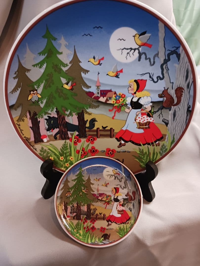 ✨ドイツ製グリム童話絵皿 　４枚　豆皿1枚プレゼント✨