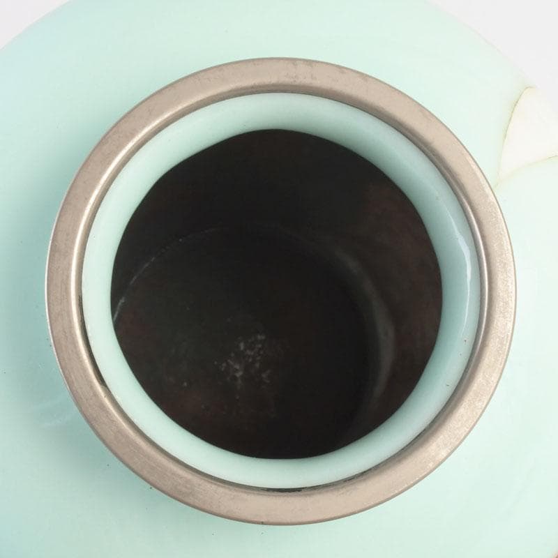 七宝焼　花文　花瓶　唐木台付　共箱　V　9254