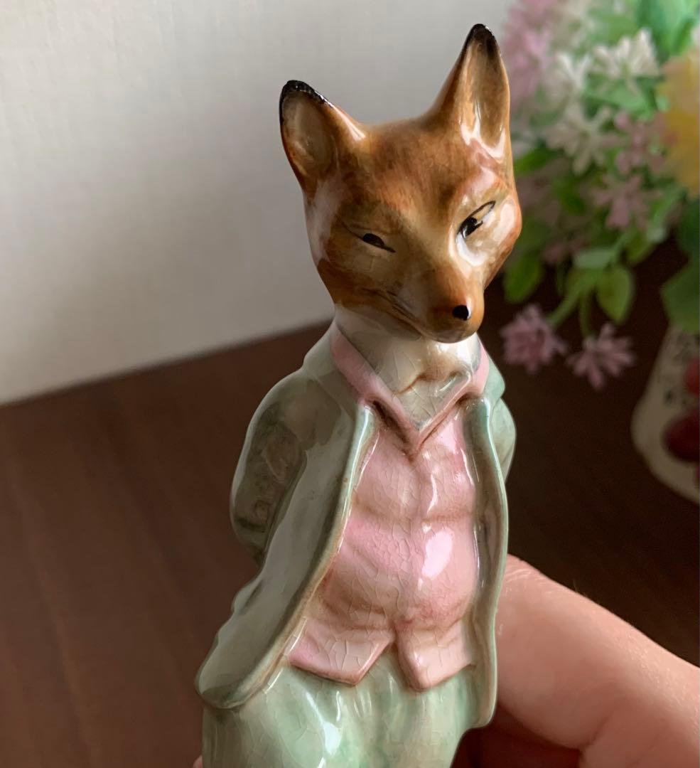 ピーターラビット ジマイマときつねの紳士 フィギュリン BP-2ゴールドオーバル