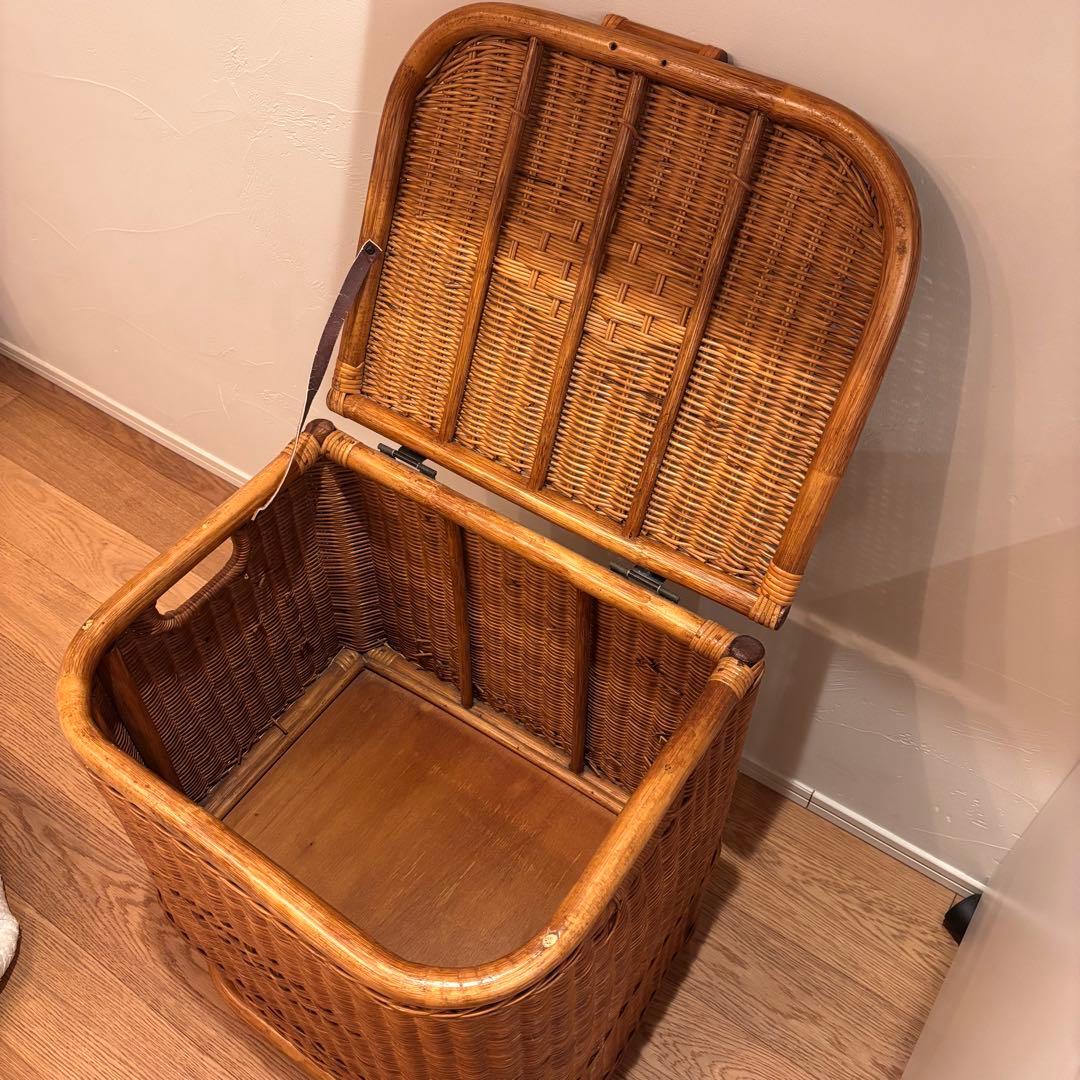 特大収納カゴ 蓋付きレトロ 古道具