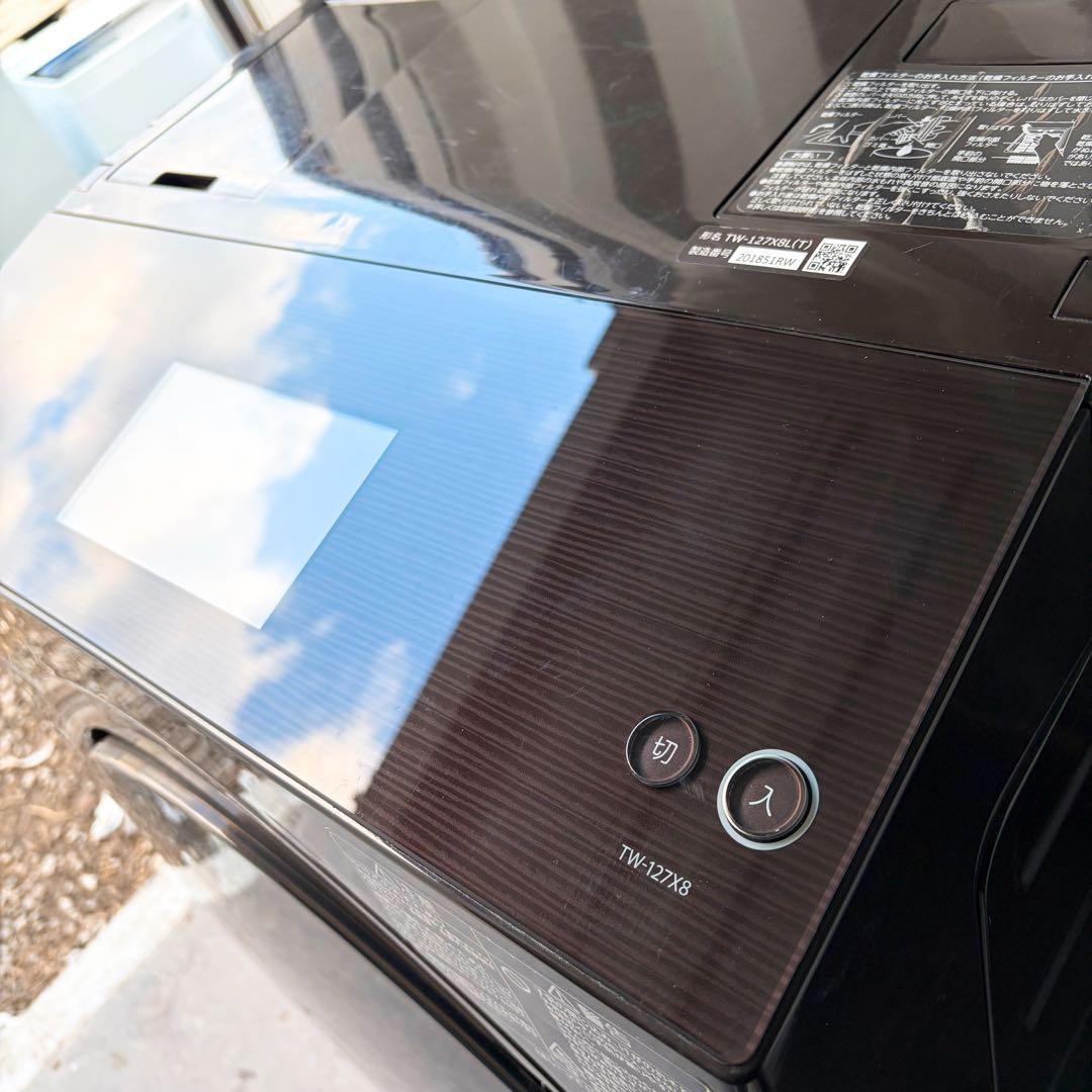 運搬取付無料！グレインブラウン純正TOSHIBA大容量パワフル洗濯乾燥機！完動品