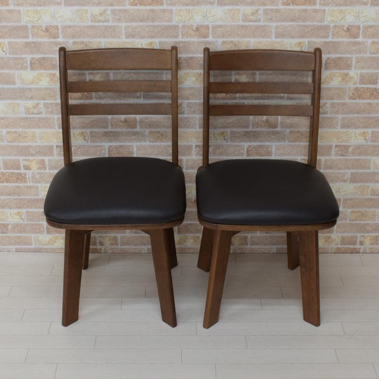 TR DC WH 4脚　回転式ダイニングチェア　ブラウン＊ブラック