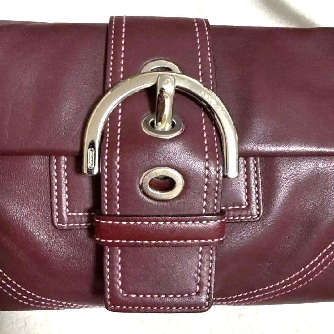 Coach コーチ　ピンク スティッチ フラップ　レザー　ショルダーバッグ