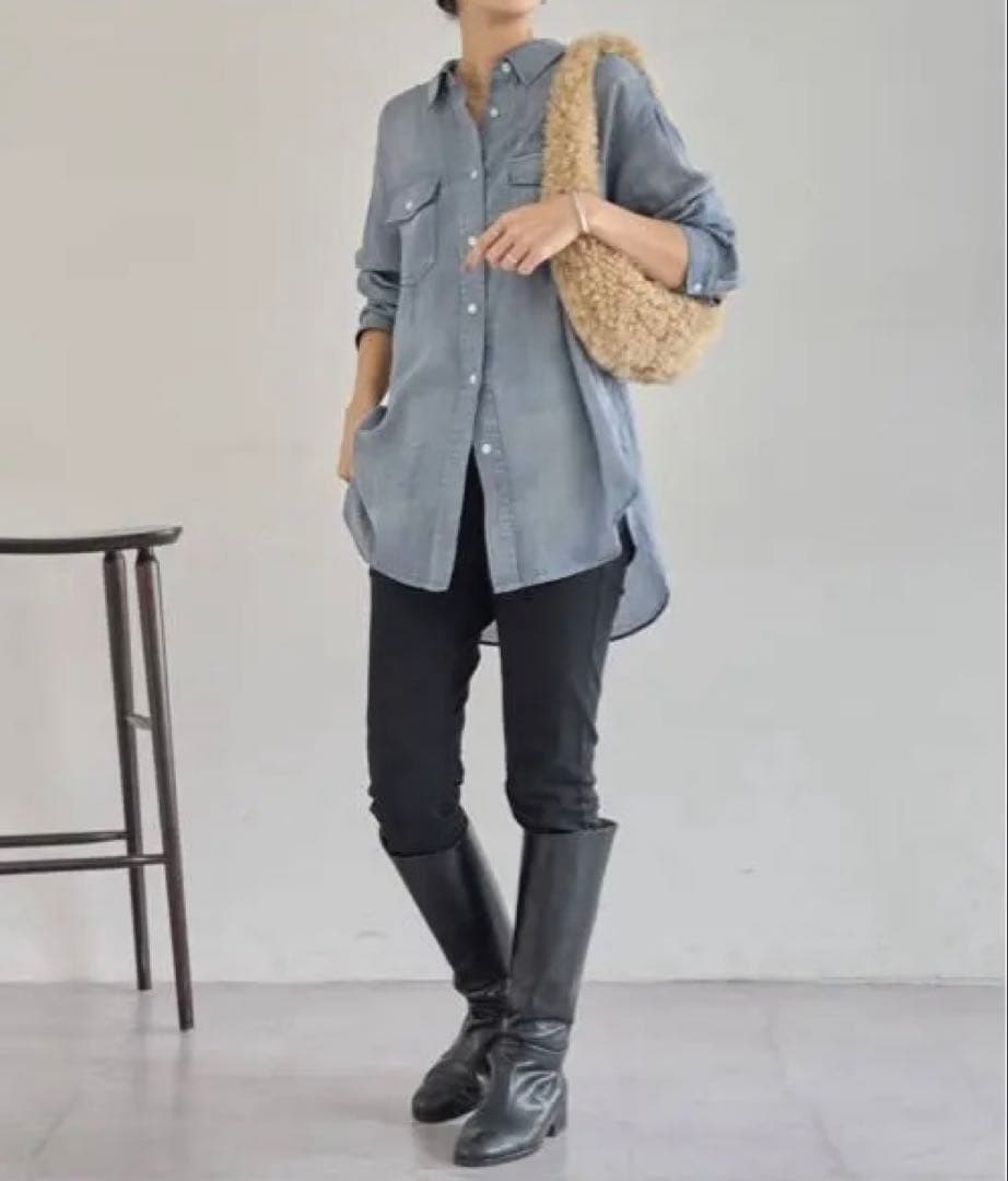 ビアズリーシフォンデニムシャツ