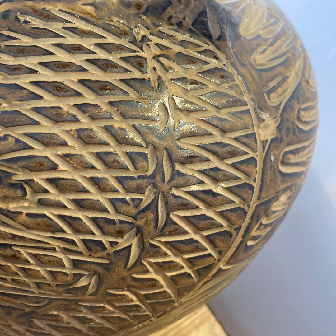 志がらき焼　飾り壺・双耳壺・花器・インテリア・大きいサイズ