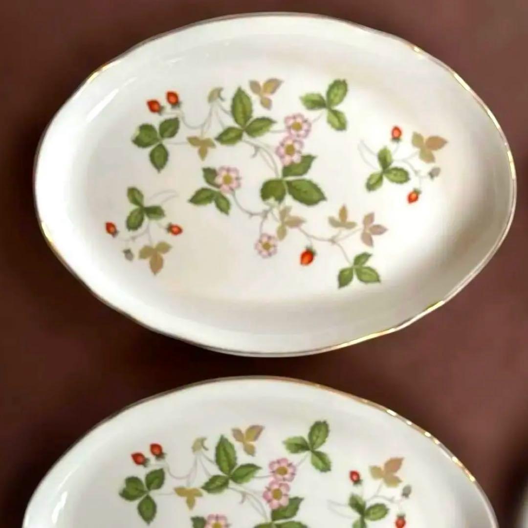 【未使用】黒壺  オーバル皿 ワイルドストロベリー　23.5cm