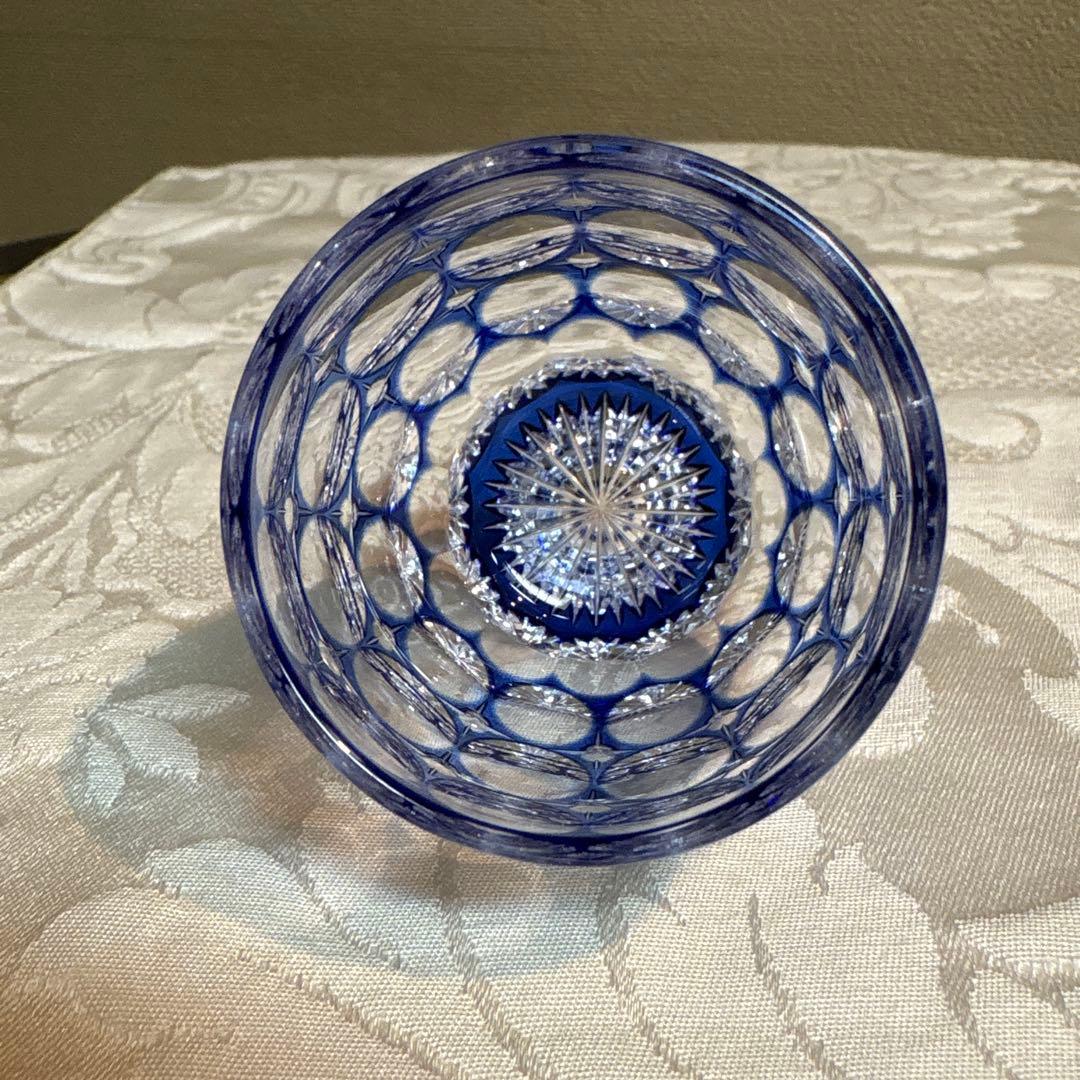 江戸切子　カガミクリスタル　冷酒杯　「紫陽花」「向日葵」 鍋谷聡作　伝統工芸品