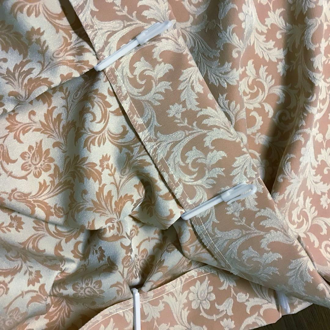 カーテン　幅200cm×丈200cm2枚 ピンクベージュ