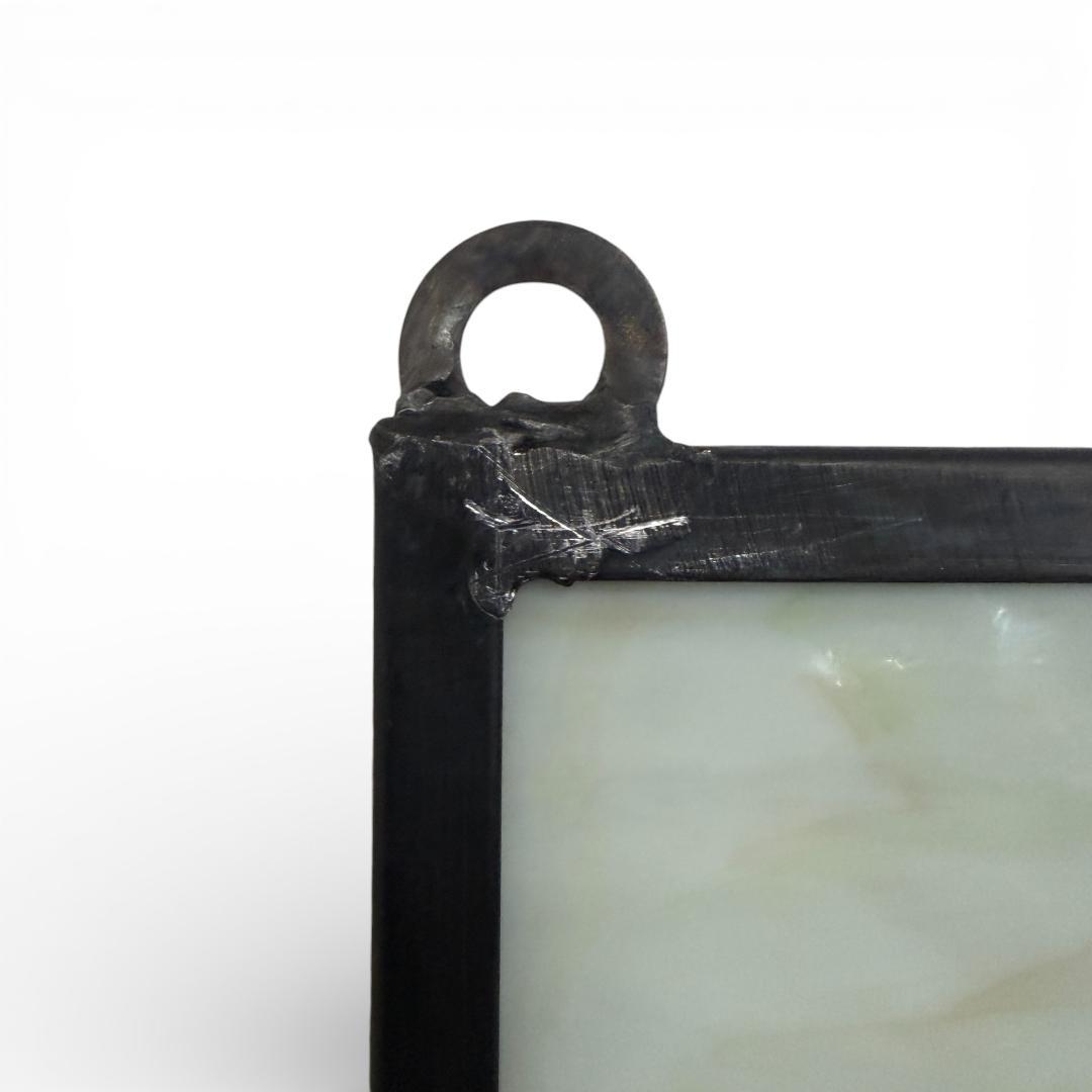 大判 ステンドグラス 50×75cm アイリス 額装 合金フレーム パネル