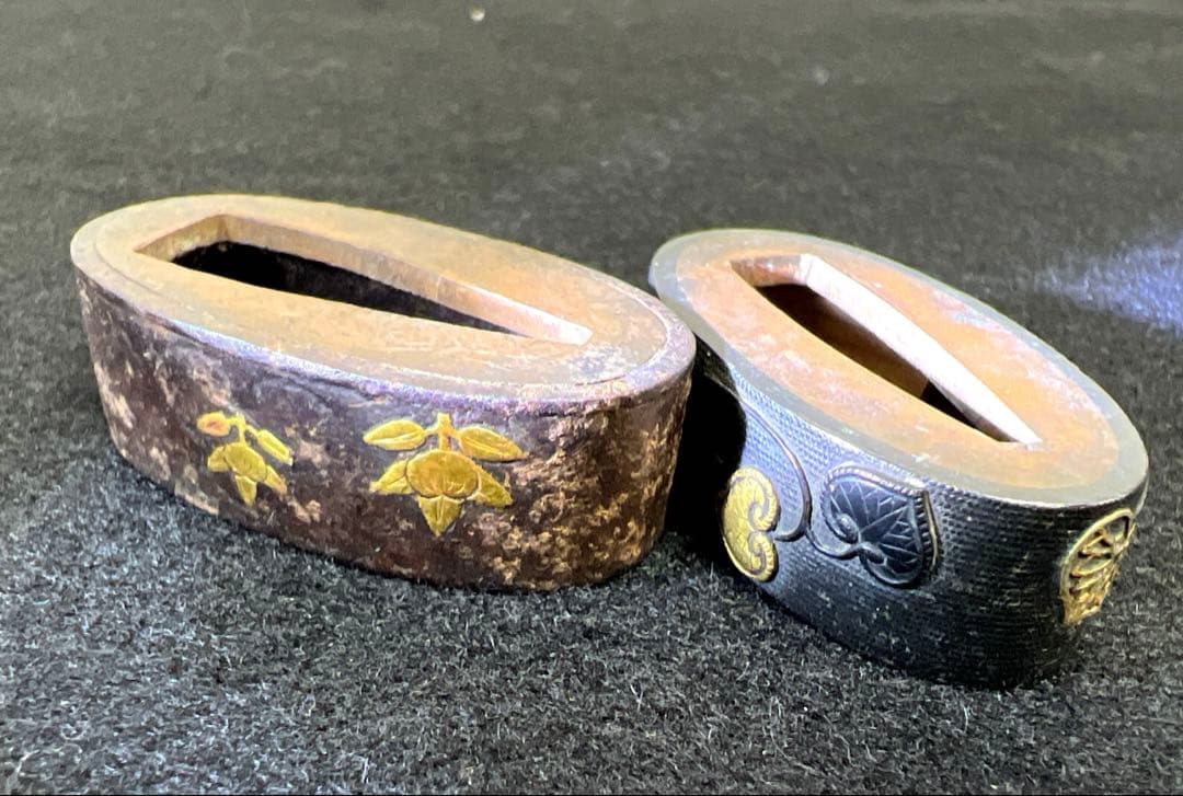 時代　金象嵌　刀装具8点　96g 東Y7-1226☆2Fトヒウ