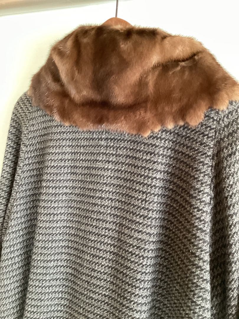 P 美品　VISCARDI カシミヤ100% Aラインコート