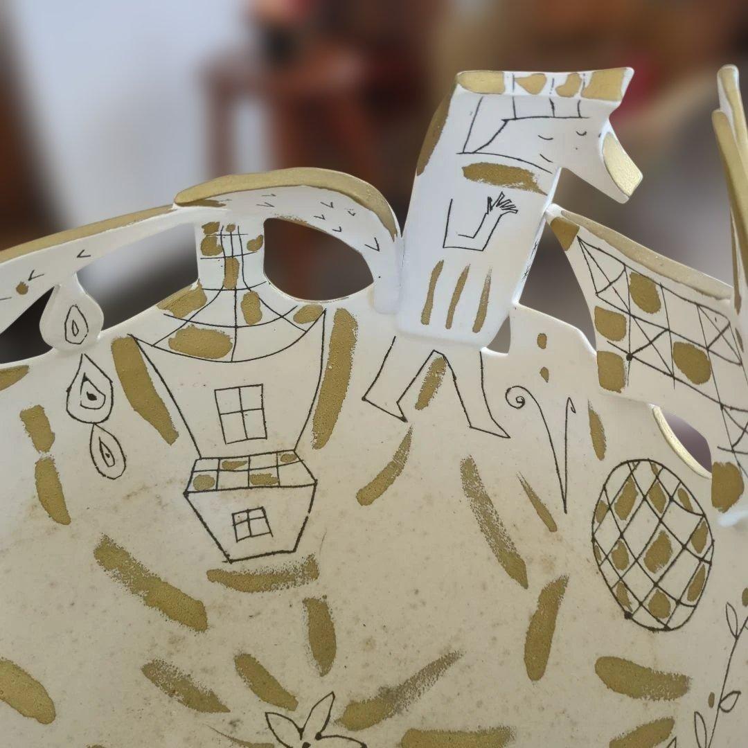 レトロ　オブジェ　手描き　作家　物入れ　ディスプレイ　アート