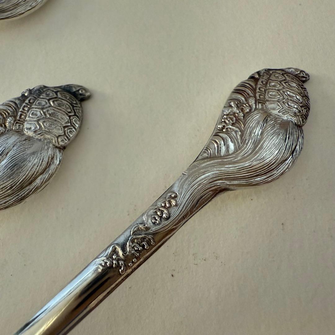 純銀亀紋スプーンセット　6本セット　115g