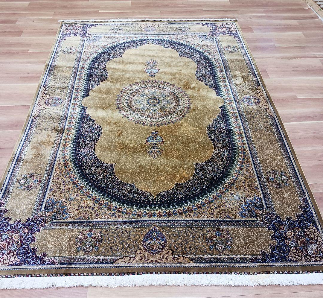 Y3142 イラン製 ハンド&マシン カーペット 絨毯 296×199㎝