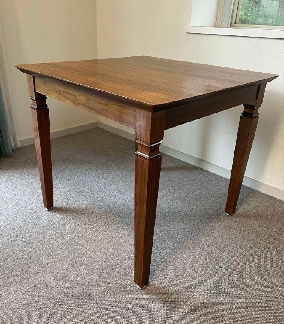 【あやちょ】ダイニングテーブル チーク 無垢材 正方形80×80