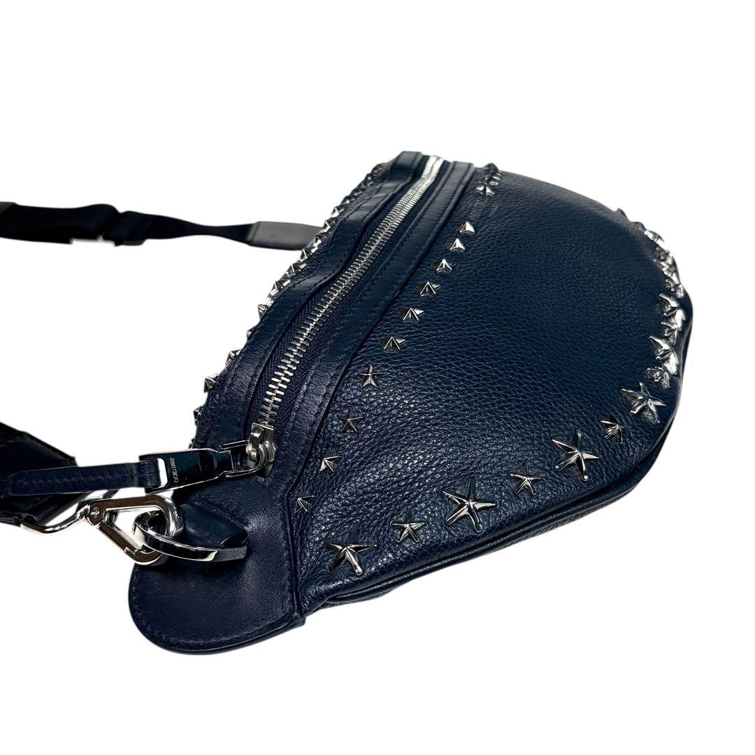 美品 JIMMYCHOO YORK UUF ウエストポーチ スタッズ a1014