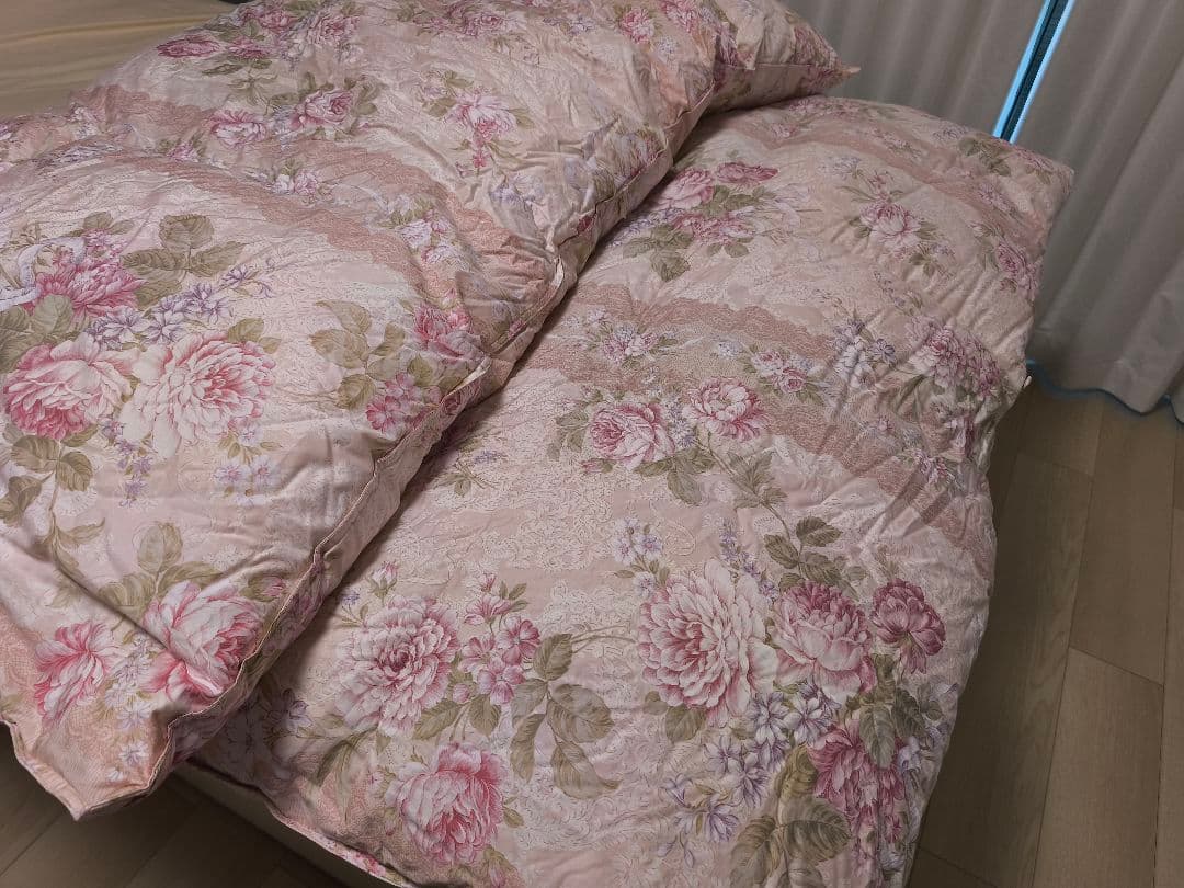 羽毛布団　シングル　羽毛掛け布団　ダウンウォッシュ仕上げ　リフォーム品